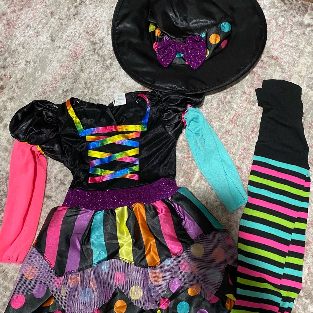 Toddler Halloween Costume Rainbow Witch 3T-4T